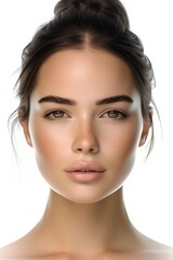 Obraz premium Serene Beauty: A Striking Portrait of a Young Woman With Captivating Eyes