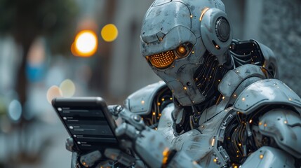 In the online world, digital chatbots on smartphones are accessing data and information in online networks. Robot Applications and Global Connectivity are powered by AI Artificial Intelligence