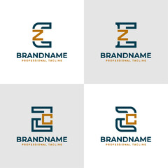 Elegant Letters CZ and ZC Monogram Logo, suitable for business with CZ or ZC initials - obrazy, fototapety, plakaty