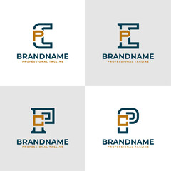 Elegant Letters CP and PC Monogram Logo, suitable for business with CP or PC initials