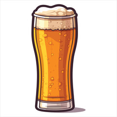 Glass of beer cartoon style clean style 2d vector