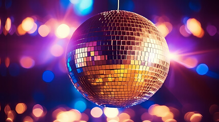 Obraz premium Vibrant glowing disco sphere