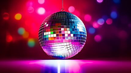 Obraz premium Vibrant glowing disco sphere