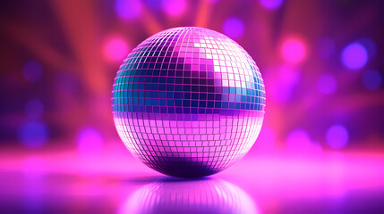 Obraz premium Vibrant glowing disco sphere