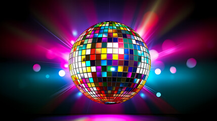 Vibrant glowing disco sphere