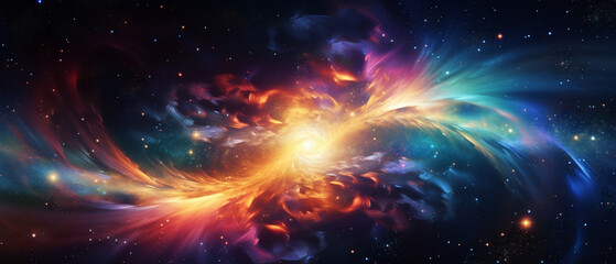 A mesmerizing digital artwork depicting a swirling galaxy filled with cosmic wonders and infinite...