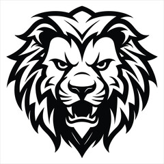 graceful power the black vector lion emblem fiercely