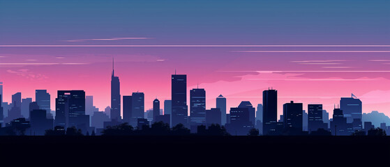 A sleek and modern metropolis skyline characterized by clean lines and a hint of futurism.