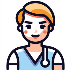 a nurse modern cartoon icon vector