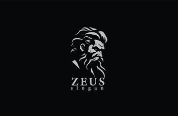 premium luxury zeus logo design vector illustration - obrazy, fototapety, plakaty