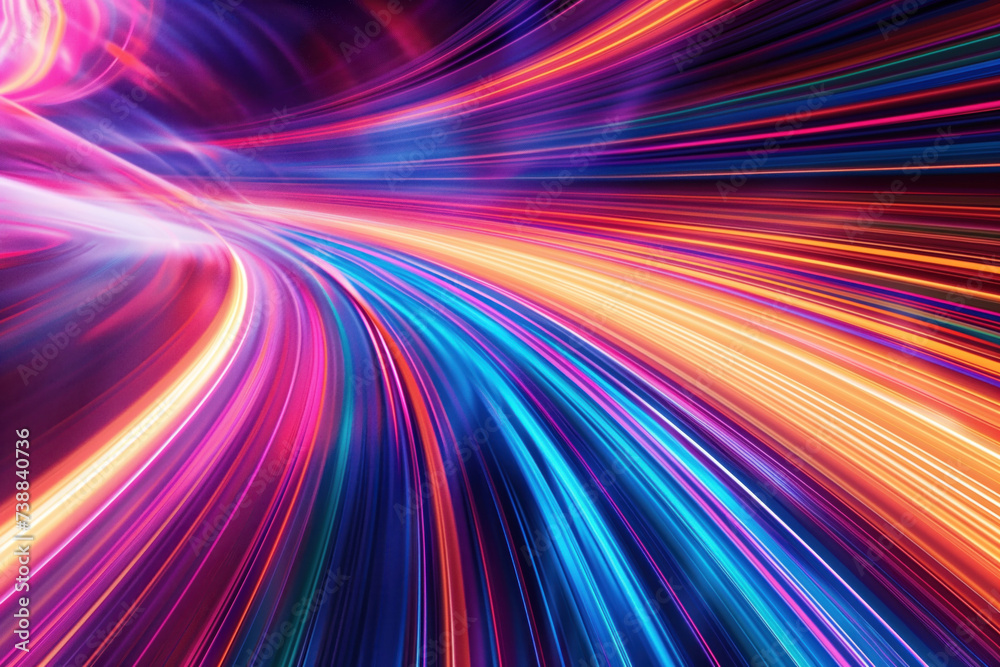Poster speed motion blur. colorful light trails. abstract background image. created with generative ai tech