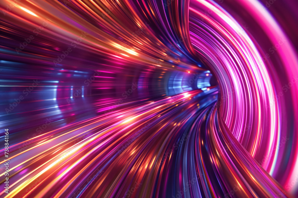 Poster speed motion blur. colorful light trails. abstract background image. created with generative ai tech