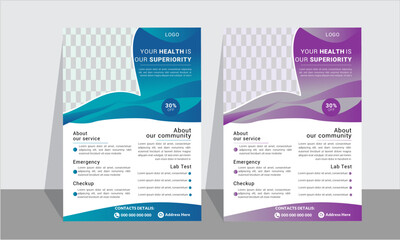 modern medical  clean flyer design and modern color design.