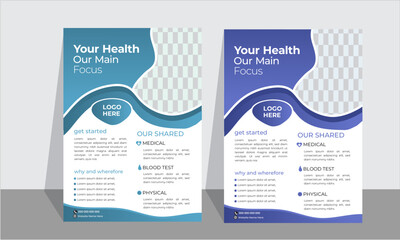 modern medical  clean flyer design and modern color design.