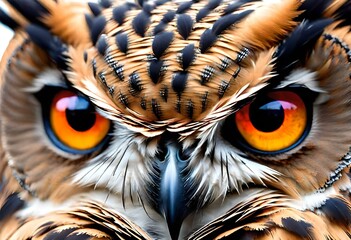 The evil eyes. ( Eagle Owl, Bubo bubo).AI generated