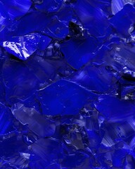 Vibrant Blue Textured Abstract Background, Artistic Glass Shards, Conceptual Design