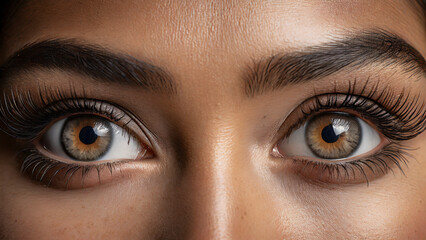 Fototapeta premium close up of a female eyes with long eyelashes