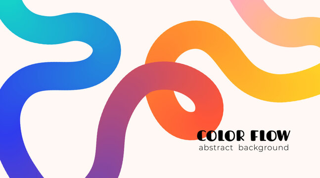 Abstract modern social media templates collection. Colorful fluid 3D geometric backgrounds for flyers, banners and posters. Smooth gradient tubes and flowing organic shapes series