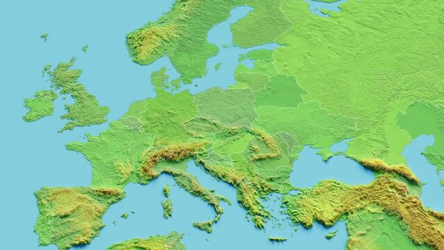Slovakia Map 3D animated with Borders