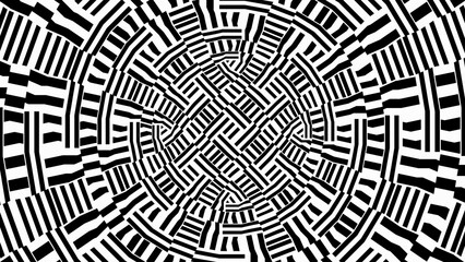 Abstract wallpaper from black stripes. Black and 
white pattern .  Background in 4k format 3840х2160.