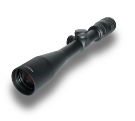 Shadow beneath a Rifle sight seen from a quartering left side view