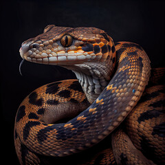 Obraz premium Majestic Asp viper snake Portrait in a Professional Studio Setting