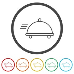  Fast food icon. Set icons in color circle buttons