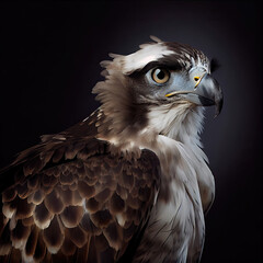 Fototapeta premium Majestic Osprey Portrait in High-Resolution Studio Setting