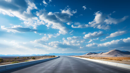 Fototapeta premium A wide open road that captures the feeling of endless possibilities midway through a road trip