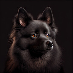 Elegant Schipperke Dog Portrait in Professional Studio