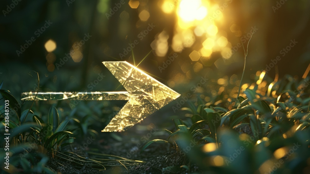 Fototapete a dynamic 3d arrow points towards endless possibilities.