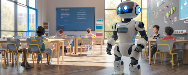 Future classroom with robot teachers personalized learning experiences for every student