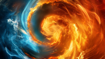 Fototapeta premium Abstract fire background. Fantasy fractal texture. Digital art, Fiery spiral of fire in the form of spirals. Abstract background.