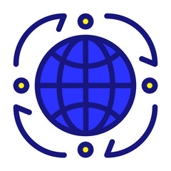 globe around of tour and travel fill icon sets