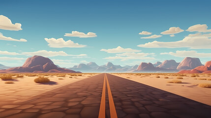 Fototapeta na wymiar A wide open road that captures the feeling of endless possibilities midway through a road trip
