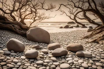 Zelfklevend Fotobehang stones on the sand © Muhammad