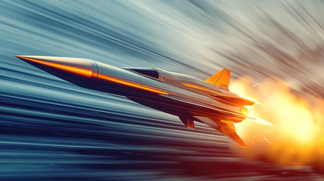hypersonic missile in high speed flight.