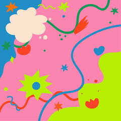 Hand Drawing of Nature Abstract Background for Social Media