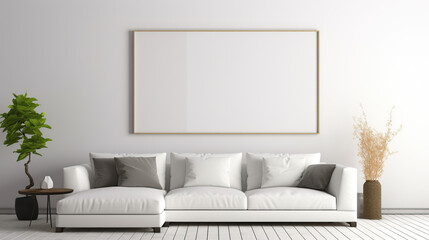 Fototapeta na wymiar white sofa clean white room 3d generative ai