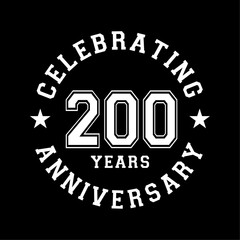 200 years anniversary celebration design template. 200th vector and illustration.