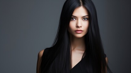 Fototapeta premium Hair. Beautiful Brunette Girl. Healthy Long Hair. Beauty Model Woman. Hairstyle
