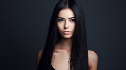 Fototapeta premium Hair. Beautiful Brunette Girl. Healthy Long Hair. Beauty Model Woman. Hairstyle