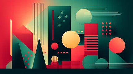 Contemporary abstract geometric art of buildings. Town. Illustration for for banner, poster, cover, brochure or presentation.