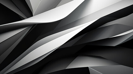 Abstract photo with black and white background, thick wavy silhouette generative ai