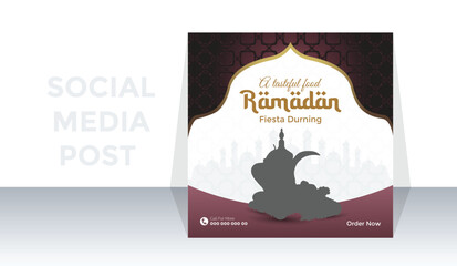 
Ramadan special food sale & dates social media post design template
