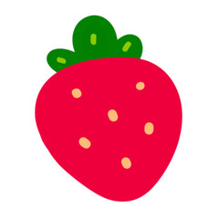 strawberry with green leaf