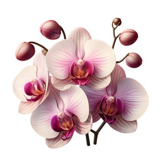 pink white orchid Illustration on transparent background PNG