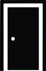 Entrance closed door,  realistic doorway icon symbol. Art design black door template. Abstract concept graphic open, close house element. Stock vector