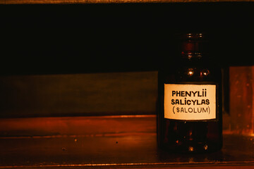 A pharamceutical liquid in a jar, Phenylii Salicylas (Salolum) - 738862959