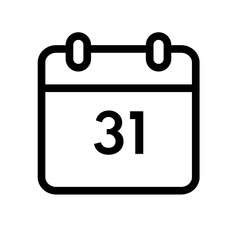 Calendar icon vector. Deadline, season icon , first day icon. 31 day,, last day